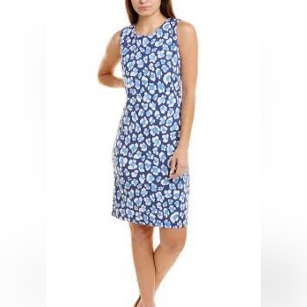 NWT J McLaughlin Sophia Catalina Dress Scuba Knit Blue Large
